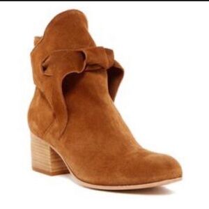 Rachel Zoe Kate Suede Tie Ankle Booties 7.5